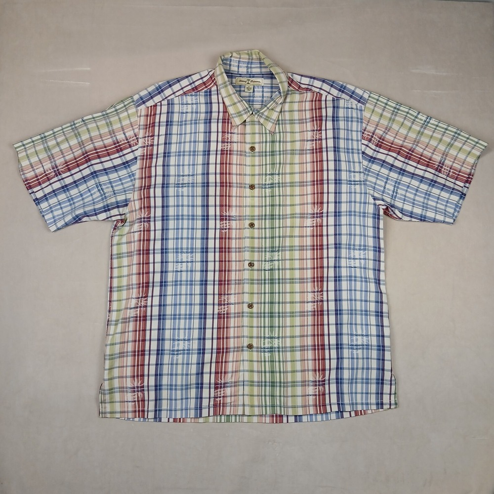 Tommy Bahama XL Mens Shirt Hawaiian Camp Silk Has Defects
